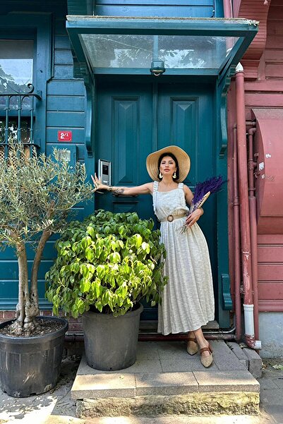 Leina Square Neck Dress with Elastic Straps