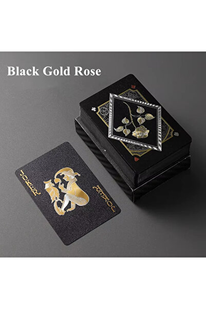 Choice3 مجموعة أوراق لعب بوكر مقاومة للماء بلون أسود وردي ذهبي، مجموعة أوراق ...