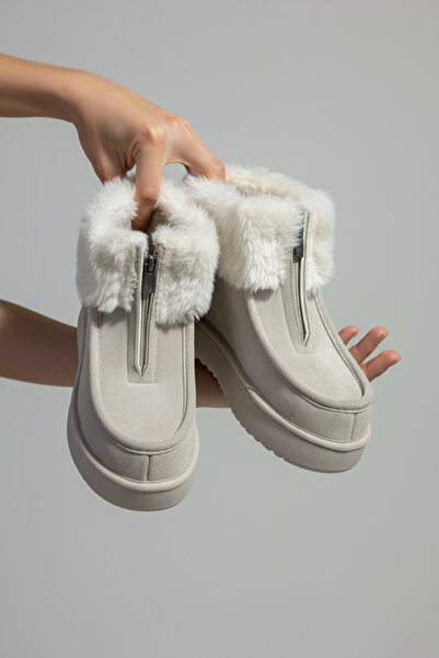 Adım Dünyası Γυναικείες μπότες χειμερινές casual με φερμουάρ, βελούδινη επένδυση από γούνα, ορθοπεδικές άνετες