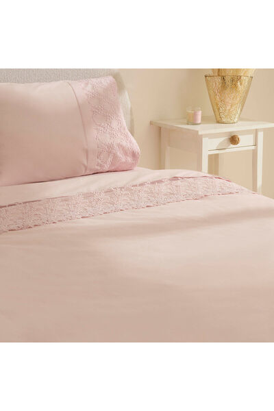 Karaca Home Elaria Lace Double Duvet Cover Set Powder