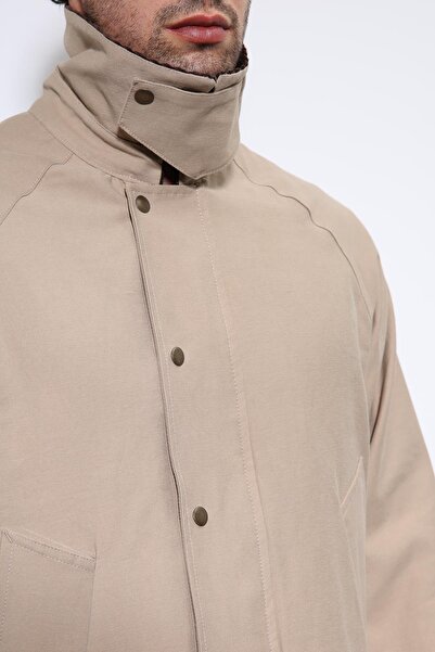 Antioch Beige Contrast Collar Men's Jacket