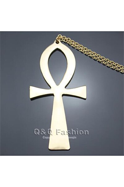 Choice Necklace Gold 10x5cm Vintage Egyptian Life Big Ankh Cross Pendant Long...