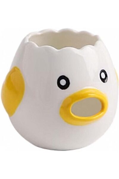 fulina Handmade Ceramic Egg Separator for Raw Eggs, Practical Household Small Egg Filter Splitter