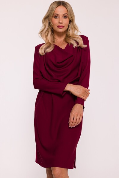 Stylove s428 Midi dress with a cowl neckline