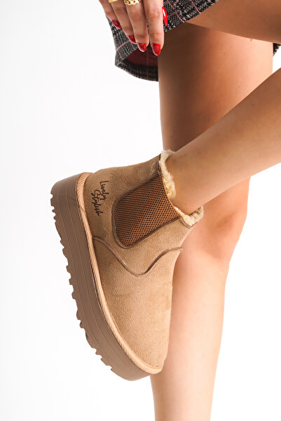 Lively Stylish Reneta άνετες γυναικείες μπότες με επένδυση από γούνα και χοντρή σόλα με ελαστικό στο πλάι