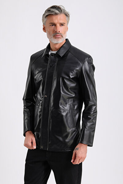 MQ Leather Maroquin Leather Bruno Men's Long Leather Coat