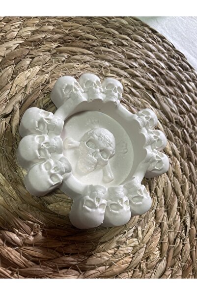 miraNUS Moda Dekorasyon MiraNUS El Yapımı Kafatası Temalı Taş Tozu Küllük