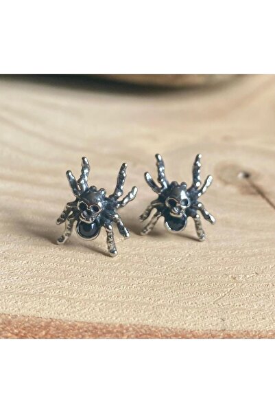 Viking Spider Skull Nail Model 316L Stainless Non-Tarnish Steel Earrings Pair