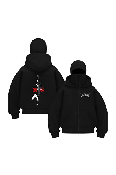 Toum Balaclava cu mască de zăpadă Katana Samurai Series cu imprimeu Ninja Hoo...