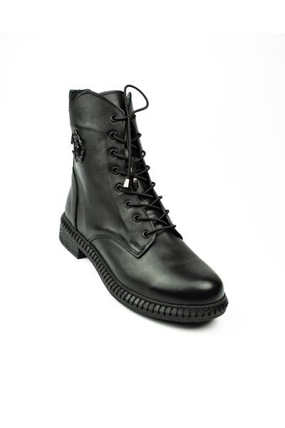 BABALİ 610 Deri Dükanı Μαύρες Δερμάτινες Γυναικείες Μπότες