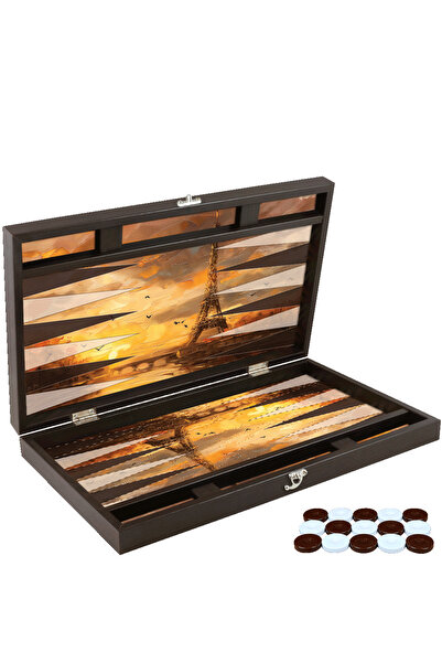 Z-Tools Backgammon game made of -leather, model TURN EIFFE, / ZTS5512-6