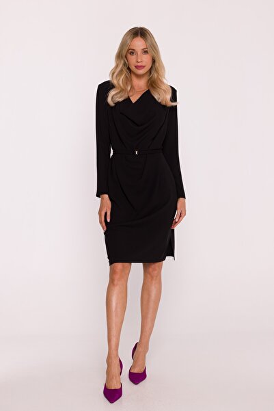 Stylove s428 Midi dress with a cowl neckline