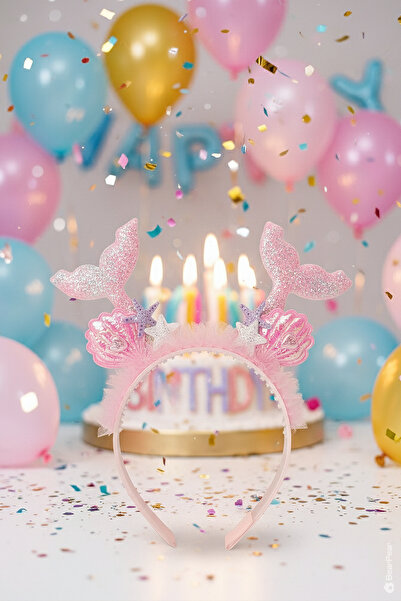 BearPear Mermaid Konsept Double Tail Deniz Kızı Kız Çocuk Taç Kutlama Parti T...