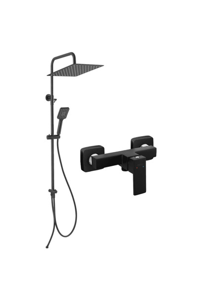 FERRO Set de dus, baterie baie pentru dus si sistem de dus, format din bara, cap dus fix, furtun dus, p...