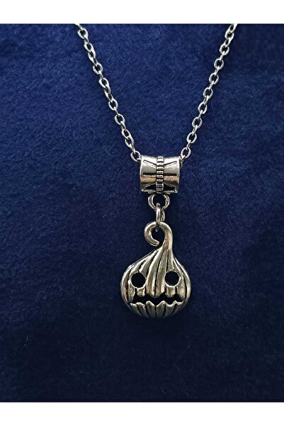 sarıyer silver Gourd Stoneless Model Steel Necklace Halloween Halloween Themed Gothic Jewelry