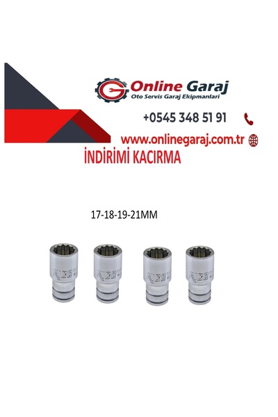 Rico 1/2 17-18-19-21 mm Short Star Socket 12 Point