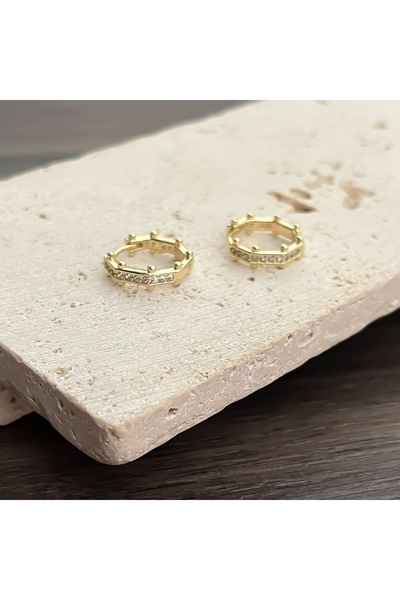 ATELİER GİZEM Xuping kararmaz 14k gold kadın çelik halka küpe