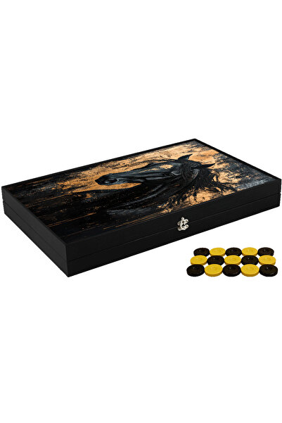 Z-Tools Backgammon game made of -leather, model HORSE, / ZTS5512-8