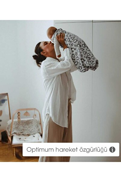 PAMUK HANIM Outlet Fiber-Free 1.0 Tog Baby Girl - Boy Sleeveless Zippered Sleeping Bag/Gray Leopard