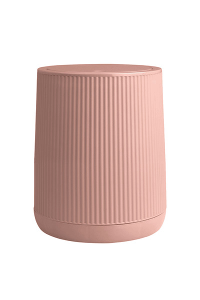 Okyanus Home Trash can, made of plastic, elegant design, cylindrical shape, 25 x 21 x 21 cm, 5 L, pink