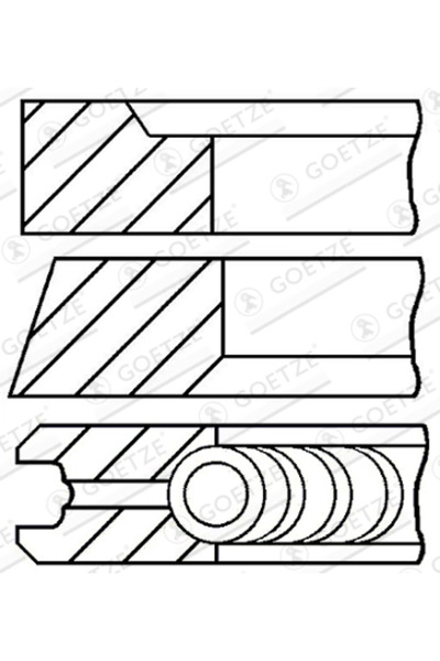 GOETZE ENGINE Set Segmenti Piston Vw California T5 Camper/Crafter 30-35 Bus/C...