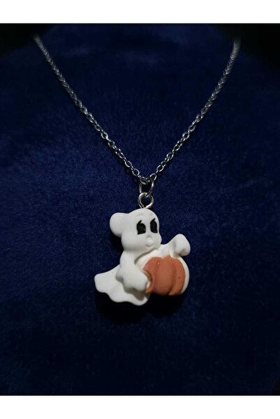 sarıyer silver قلادة لطيفة من الفولاذ على شكل شبح وقرع، إكسسوار نسائي بتصميم ...