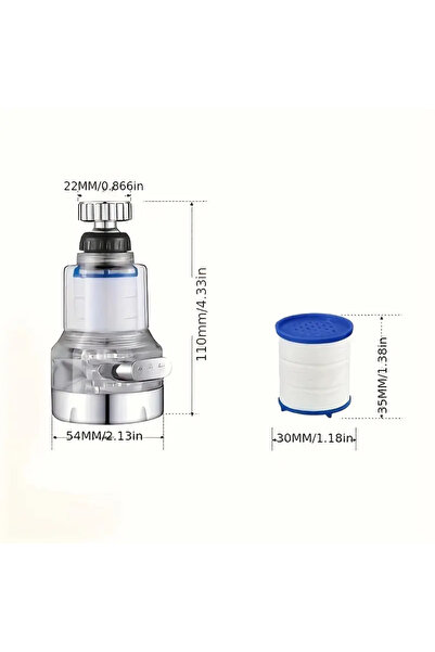 Generic فلتر مياه صنبور الحوض، منقي صنبور دوار 360 درجة، نظام ترشيح عالي الكفاءة