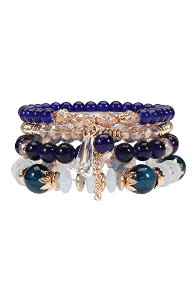 Choice dark blue Bohemian Stackable Bead Bracelets for Women Multilayered Bra...