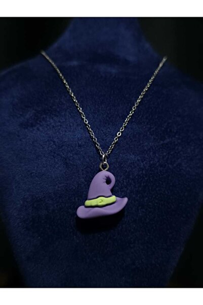 sarıyer silver Witch Hat Steel Necklace Halloween Halloween Themed Jewelry