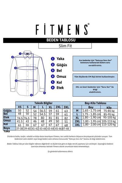 Fitmens Slim Fit Long Sleeve Premium Striped Collar Buttoned Men's Shirt with Gift Box Fs-004334 - Navy Blue Coffee