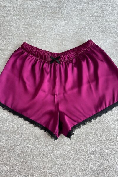 ARONA Women's Purple Satin Shorts
