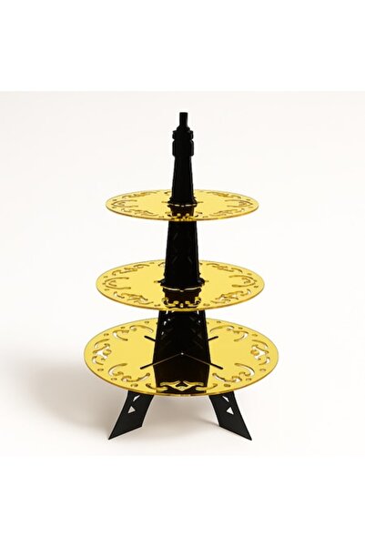 OEM Suport pentru tort și brioșe cu 3 niveluri, detașabil, din plexiglas negr...