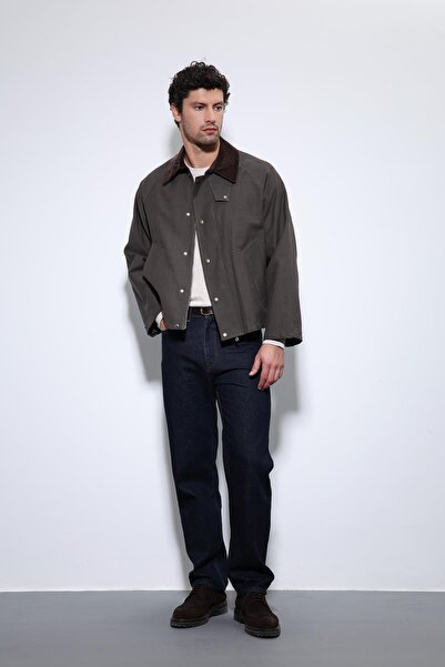 Antioch Brown Contrast Collar Men's Jacket