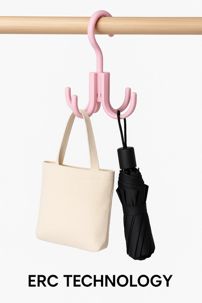 ERCTECH Çok Fonksiyonlu Döner Askılık – Dolap İçi Çanta, Şemsiye ve Atkı Orga...