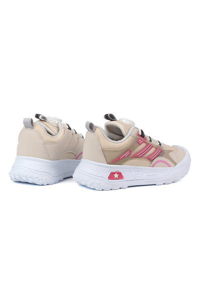 KAJILA Girl's Beige Pink Casual Sneakers |   Comfortable Walking and Running Sneaker - Stylish and Durable Design