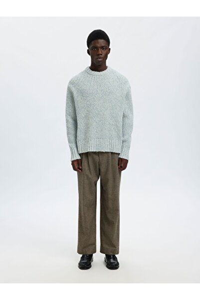 SELECTED Pullover mit Rundhalsausschnitt Wollmix