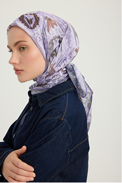 ipekistanbul وشاح إيفيليا منقوش - شجرة الزهور - أرجواني