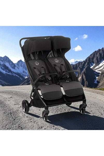 Jane Twinside Foldable Twin Stroller, Jane, From Birth to 22 Kg, Rain Covers, Coal