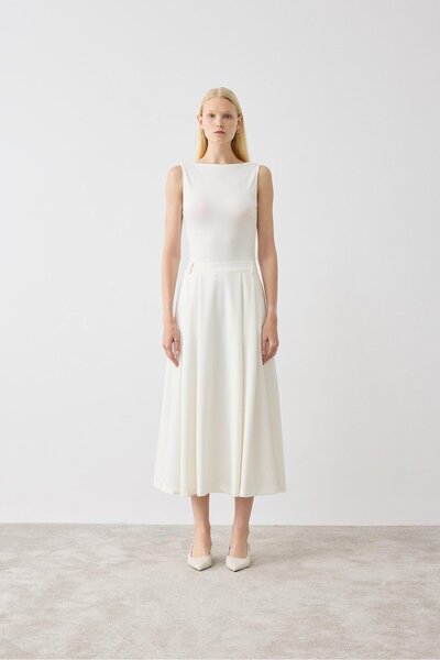 TERZİ DÜKKANI FUSTA PLISATA ELIZA ECRU