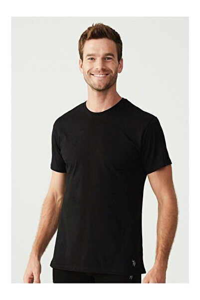 U.S. Polo Assn. 80196 Men's Black 2-Piece Round Neck Short Sleeve Tank Top