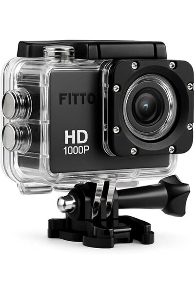 fitto Waterproof 1080P Sports Action Camera, 12MP, 2" LCD, 140° Wide, 30m Waterproof