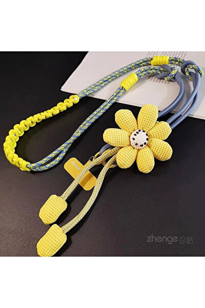 Choice حبل طويل بتصميم كرتوني إبداعي باللون الأصفر للهواتف المحمولة، حبل عالم...