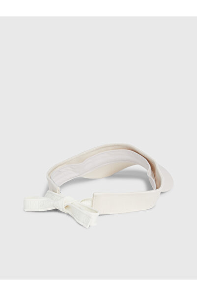 Calvin Klein Women Dark Ecru/Sand Pebble Logo Strap Canvas Cap