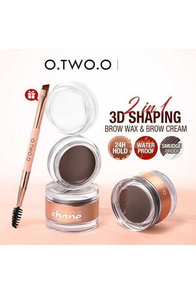 O.TWO.O Cosmetics O.TWO.O Eyebrow Cream & Gel, Eyebrow Enhancer, Color#2-Nude Brown