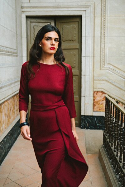 Stylove s425 Elegant dress with decorative frill