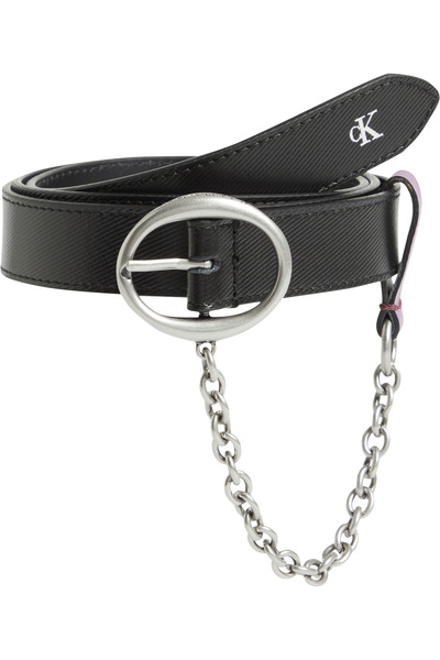 Calvin Klein Women Black 2.5Cm Round Classic Chain Detail Belt