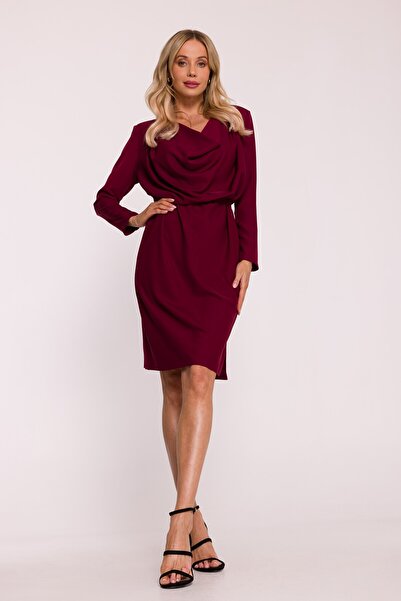 Stylove s428 Midi dress with a cowl neckline