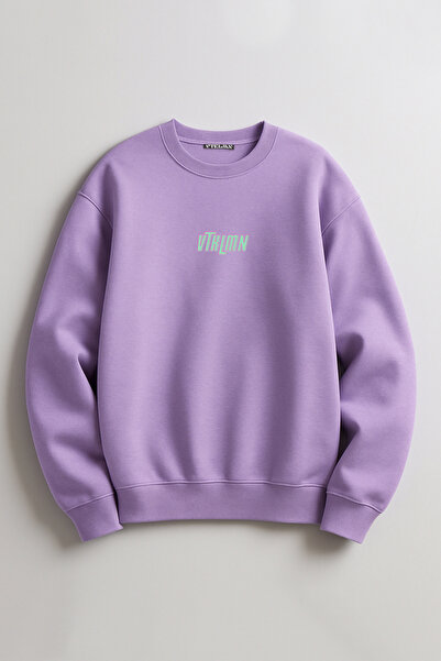 Vatkalimon supradimensionat Mucegai guler rotund basic Lățime simplă Gros Liliac Swea tricou