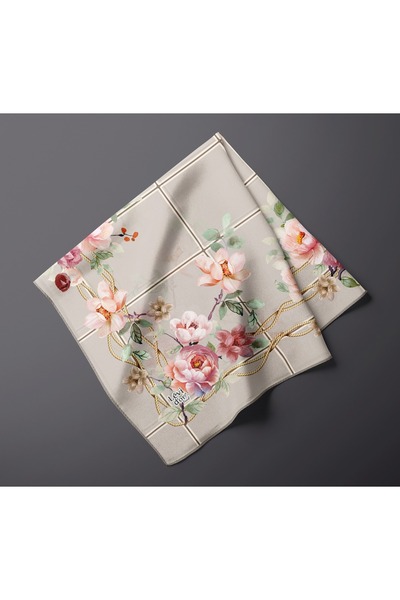 Levidor Trend Twill Κασκόλ Ειδικού Σχεδιασμού Σχοινί με μοτίβο λουλουδιών