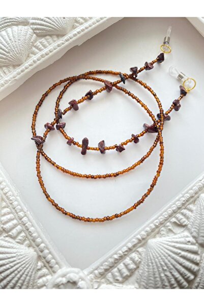 LiKESUN Handmade Beaded Eyeglass Cord 70 cm – Natural Stone Detail